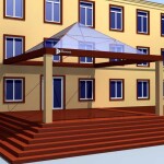 ПДК г. Апшеронск. Проект входной террасы, 2012 - Выполнено в 3dsMax, mentalray