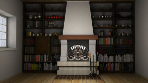 Камин в холле, 2014 - Выполнено в 3dsMax, VRay